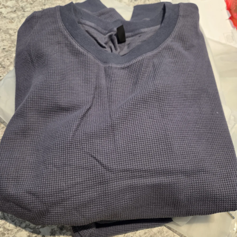 New Women's Stone Blue Waffle Comfrt Sweatshirt and Pants Set 2x - Picture 2 of 7